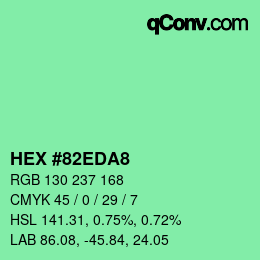 Color code: HEX #82EDA8 | qconv.com