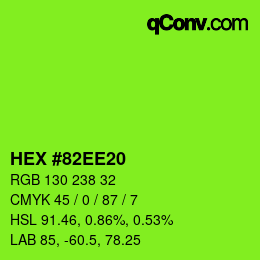 Color code: HEX #82EE20 | qconv.com