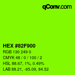 Color code: HEX #82F900 | qconv.com