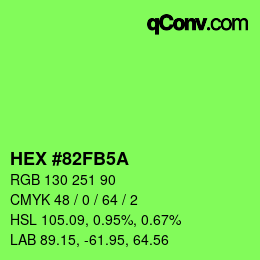 Color code: HEX #82FB5A | qconv.com