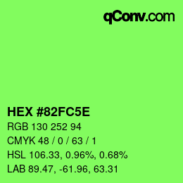 カラーコード: HEX #82FC5E | qconv.com