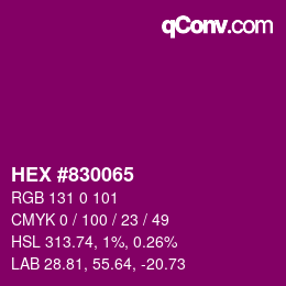 颜色代码: HEX #830065 | qconv.com