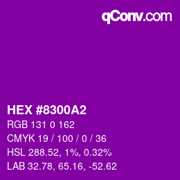 Color code: HEX #8300A2 | qconv.com