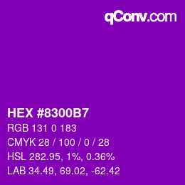 Color code: HEX #8300B7 | qconv.com