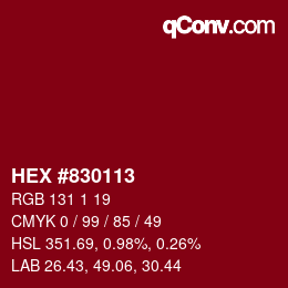 Color code: HEX #830113 | qconv.com