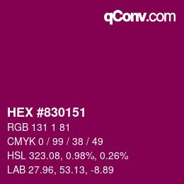 カラーコード: HEX #830151 | qconv.com