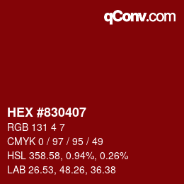 Color code: HEX #830407 | qconv.com