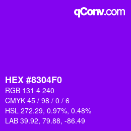 Color code: HEX #8304F0 | qconv.com