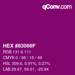 Color code: HEX #83066F | qconv.com