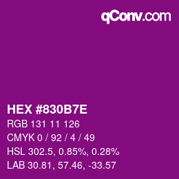 Color code: HEX #830B7E | qconv.com