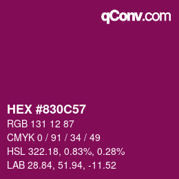 Color code: HEX #830C57 | qconv.com