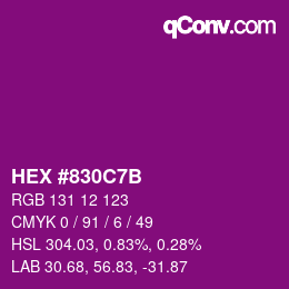 Color code: HEX #830C7B | qconv.com