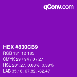 Color code: HEX #830CB9 | qconv.com