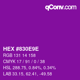 Color code: HEX #830E9E | qconv.com
