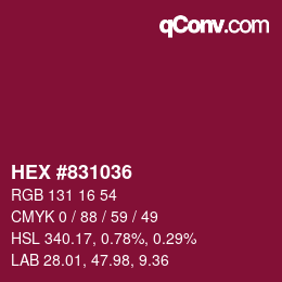 カラーコード: HEX #831036 | qconv.com
