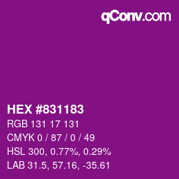 カラーコード: HEX #831183 | qconv.com