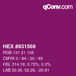 カラーコード: HEX #831569 | qconv.com
