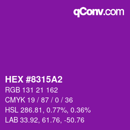 カラーコード: HEX #8315A2 | qconv.com