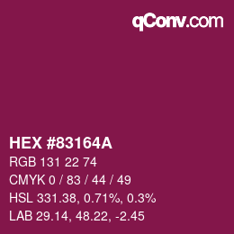 カラーコード: HEX #83164A | qconv.com