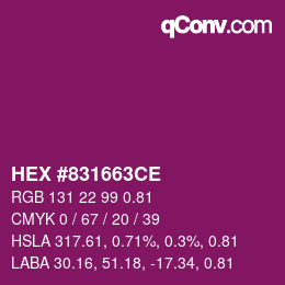 Farbcode: HEX #831663CE | qconv.com