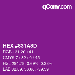 Color code: HEX #831A8D | qconv.com