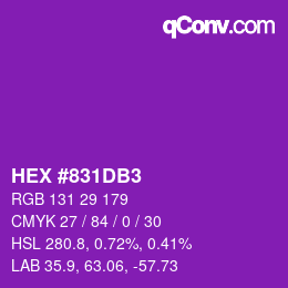 Color code: HEX #831DB3 | qconv.com
