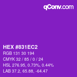 カラーコード: HEX #831EC2 | qconv.com