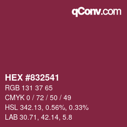 カラーコード: HEX #832541 | qconv.com