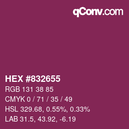 カラーコード: HEX #832655 | qconv.com