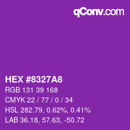 カラーコード: HEX #8327A8 | qconv.com