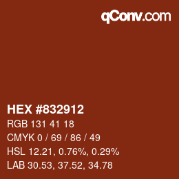 颜色代码: HEX #832912 | qconv.com