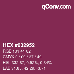 颜色代码: HEX #832952 | qconv.com