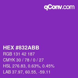 Color code: HEX #832ABB | qconv.com