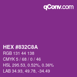 Color code: HEX #832C8A | qconv.com