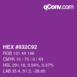 Color code: HEX #832C92 | qconv.com