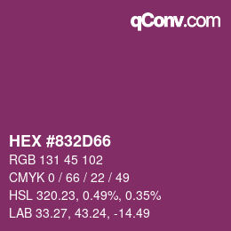 カラーコード: HEX #832D66 | qconv.com