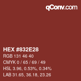 Color code: HEX #832E28 | qconv.com