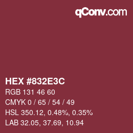 Color code: HEX #832E3C | qconv.com