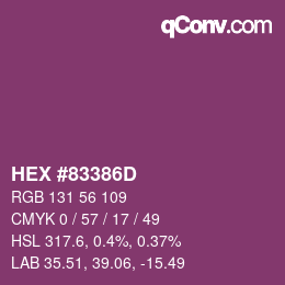 カラーコード: HEX #83386D | qconv.com