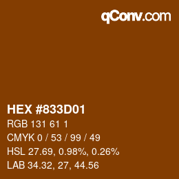 Color code: HEX #833D01 | qconv.com