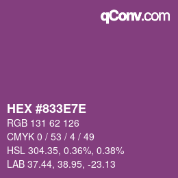 Color code: HEX #833E7E | qconv.com