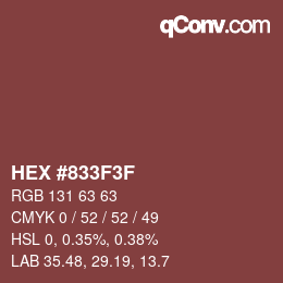 Color code: HEX #833F3F | qconv.com