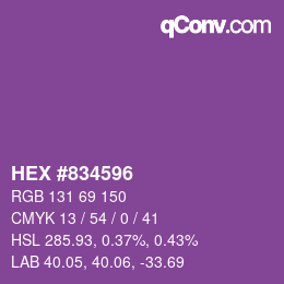 Color code: HEX #834596 | qconv.com