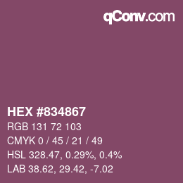 Color code: HEX #834867 | qconv.com