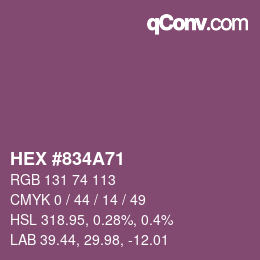 颜色代码: HEX #834A71 | qconv.com