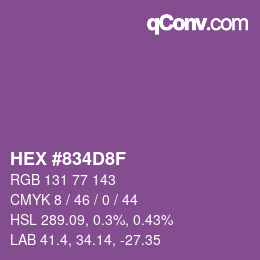 颜色代码: HEX #834D8F | qconv.com
