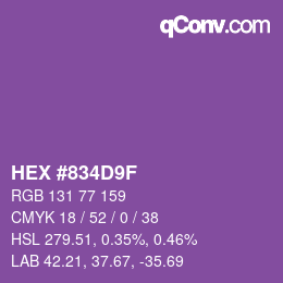 Color code: HEX #834D9F | qconv.com