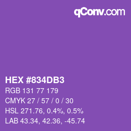 Color code: HEX #834DB3 | qconv.com