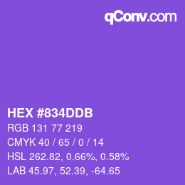 颜色代码: HEX #834DDB | qconv.com