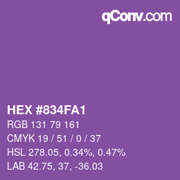 Color code: HEX #834FA1 | qconv.com